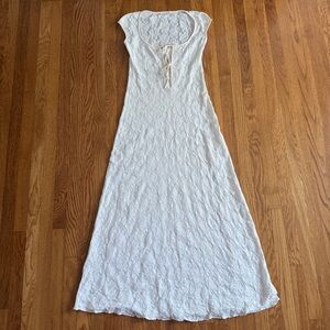 Vintage John Kloss 70’s flirty lace maxi lingerie nightgown S